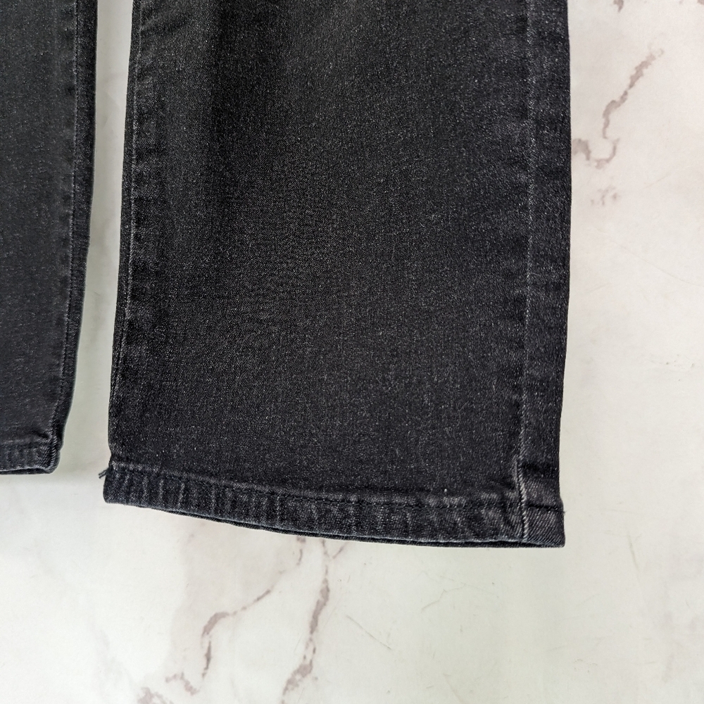 Universal Standard Jeans Womens 24 Black 10 Mid Rise Skinny Distressed - Picture 4 of 12